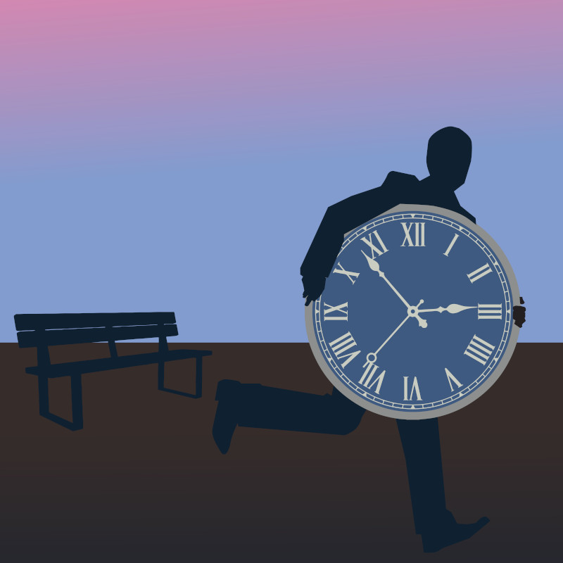 Man carrying clock